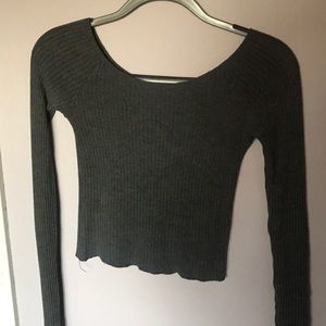 Ribbed off the shoulder longsleeve